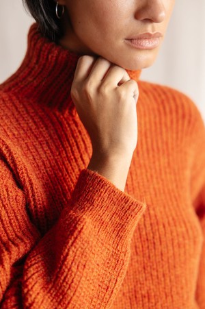 Baby-Alpaka Turtleneck Strickpullover Suave Rost from Jyoti - Fair Works