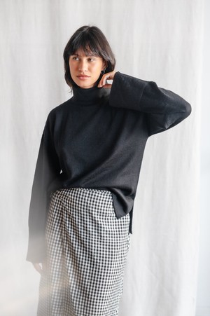 Baby-Alpaka Turtleneck Strickpullover Atico Schwarz from Jyoti - Fair Works