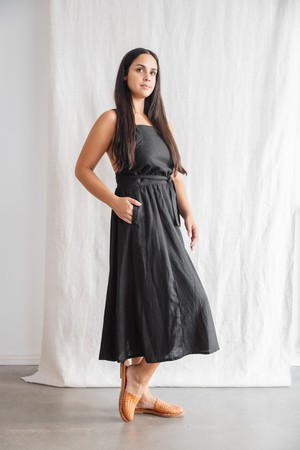 Hanf/Tencel Wickelkleid Padmini Schwarz from Jyoti - Fair Works