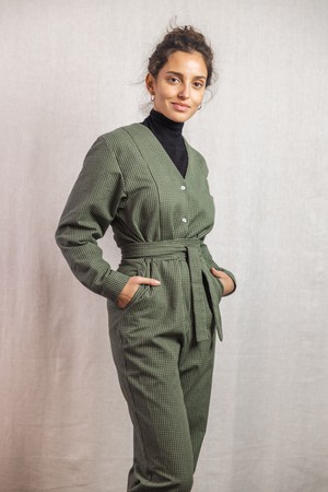 Bio-Baumwoll Jumpsuit Keerthi Lorbeer from Jyoti - Fair Works