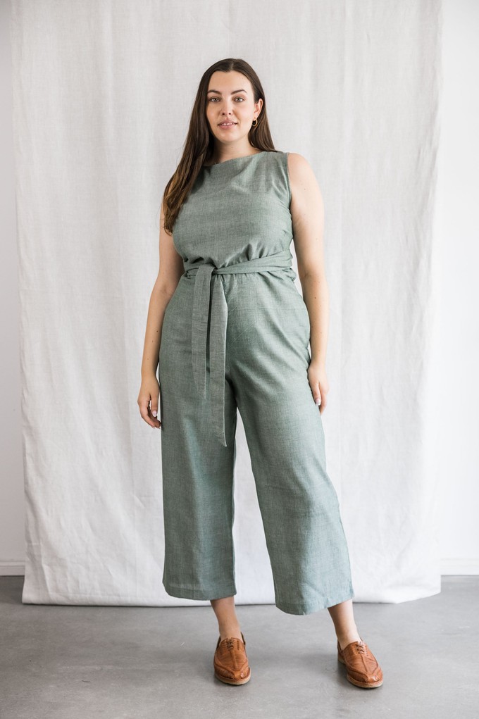 Bio-Baumwoll Jumpsuit Anusha Eukalyptus from Jyoti - Fair Works