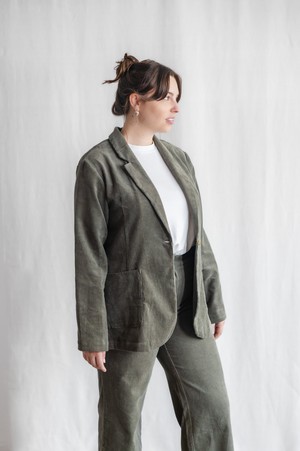 Bio-Baumwollcord Blazer Sharad Pistazie from Jyoti - Fair Works