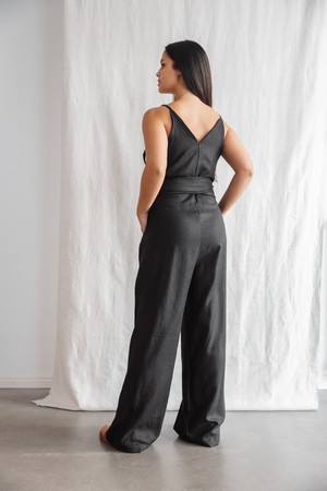 Hanf/Tencel Jumpsuit Parvani Schwarz from Jyoti - Fair Works