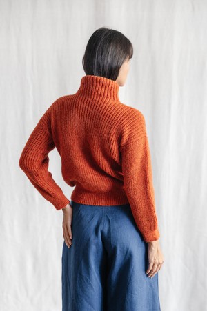 Baby-Alpaka Turtleneck Strickpullover Suave Rost from Jyoti - Fair Works