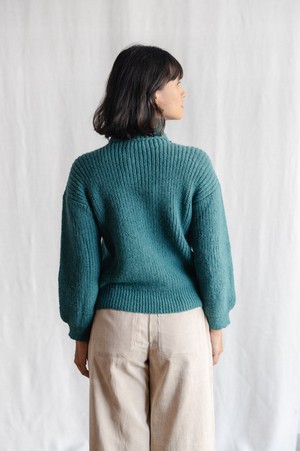 Baby-Alpaka Turtleneck Strickpullover Suave Ozean from Jyoti - Fair Works