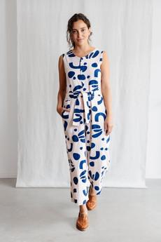 Bio-Baumwoll Jumpsuit Daksha Print Atlantik via Jyoti - Fair Works