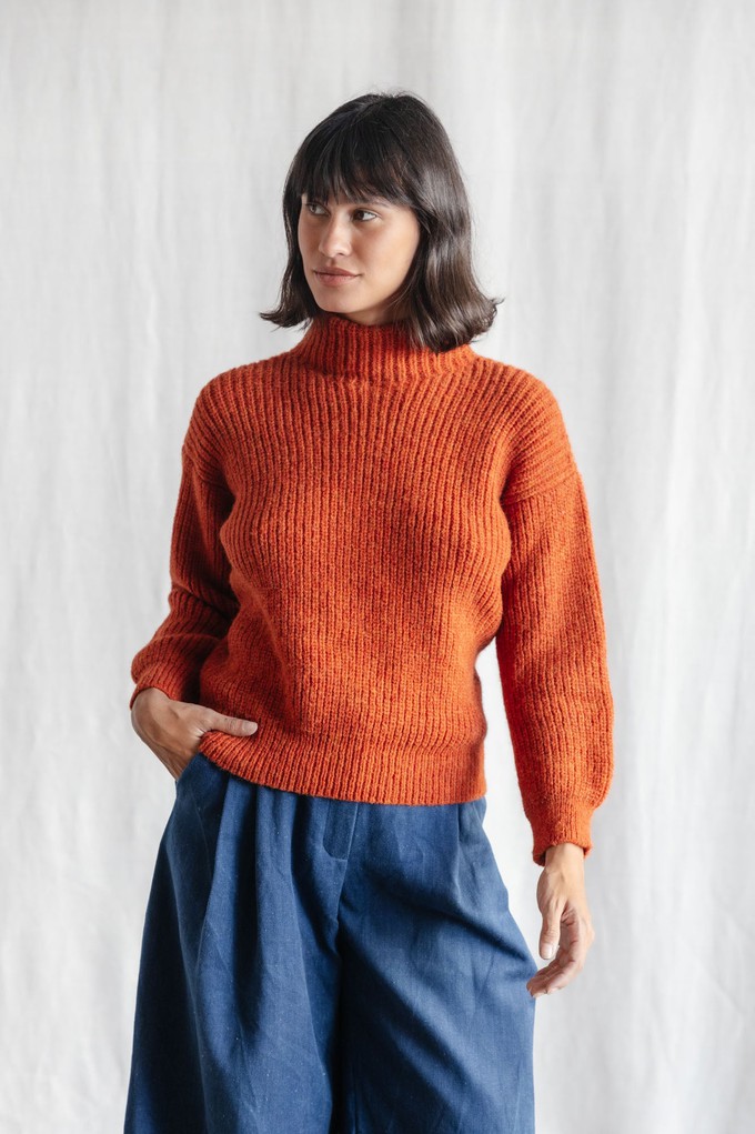 Baby-Alpaka Turtleneck Strickpullover Suave Rost from Jyoti - Fair Works