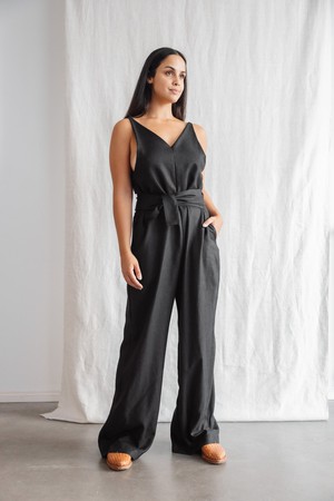 Hanf/Tencel Jumpsuit Parvani Schwarz from Jyoti - Fair Works