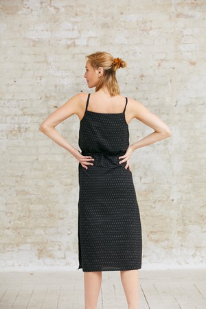 Bio-Baumwoll Kleid Renu Ikat Schwarz from Jyoti - Fair Works