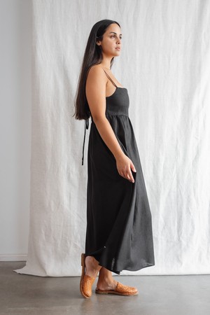 Hanf/Tencel Trägerkleid Saranya Schwarz from Jyoti - Fair Works