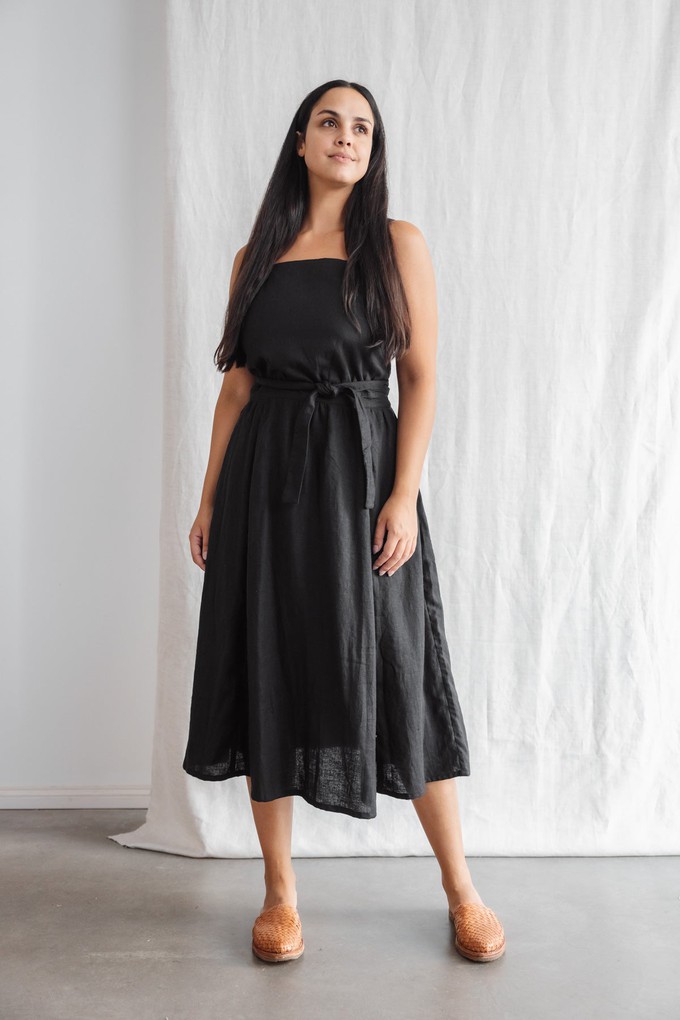 Hanf/Tencel Wickelkleid Padmini Schwarz from Jyoti - Fair Works