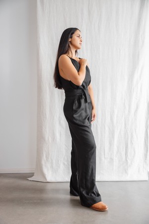 Hanf/Tencel Jumpsuit Parvani Schwarz from Jyoti - Fair Works