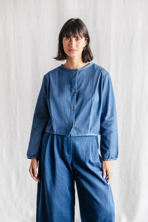 Bio-Baumwolldenim Bluse Nishi Denim from Jyoti - Fair Works