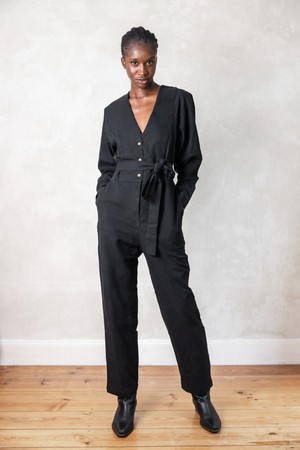 Bio-Baumwoll Jumpsuit Keerthi Schwarz from Jyoti - Fair Works