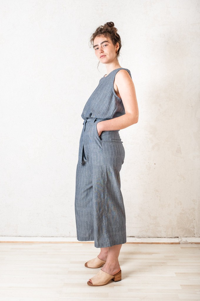 Bio-Baumwoll Jumpsuit Jalina Nadelstreifen Blau from Jyoti - Fair Works