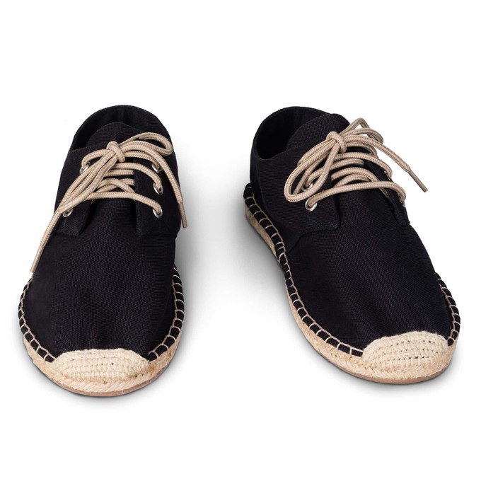 Jet Black Lace Up Espadrilles for Women from Kingdom of Wow!