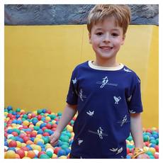 BIRDS Kinder Shirt Mitternachtsblau via Kipepeo-Clothing