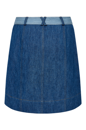 MARGOT - Cotton Blue Patchwork Skirt from KOMODO