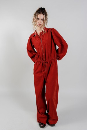 AMRITA Organic Cotton Corduroy Jumpsuit - Terracotta from KOMODO