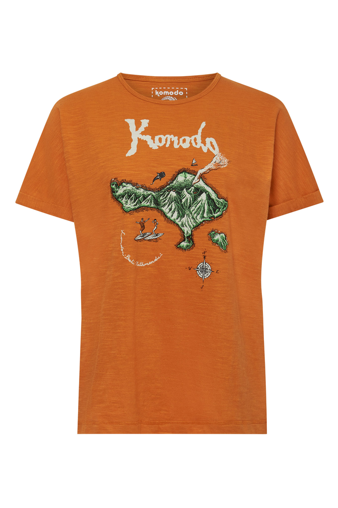 BALI ISLAND - Organic Cotton Tee Burnt Orange from KOMODO