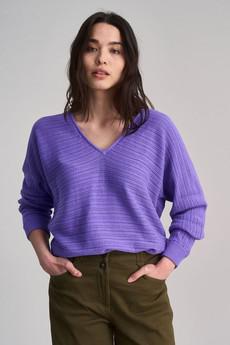 CLOVER - Pointelle Knit Organic Cotton Jumper - Lavender via KOMODO