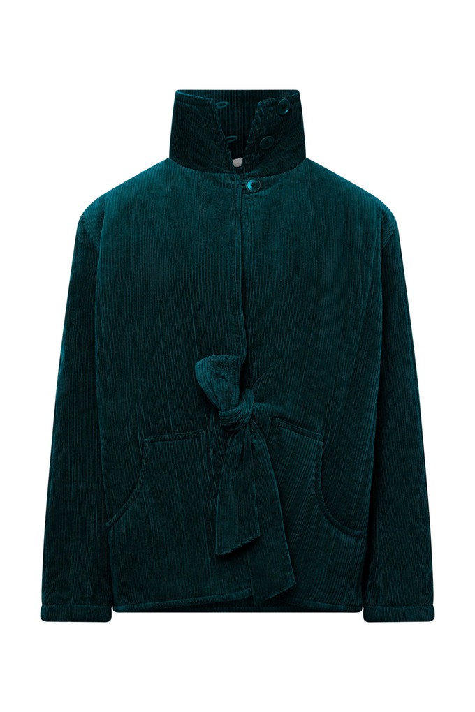 KENEILA Organic Cotton Corduroy Coat - Marine green from KOMODO