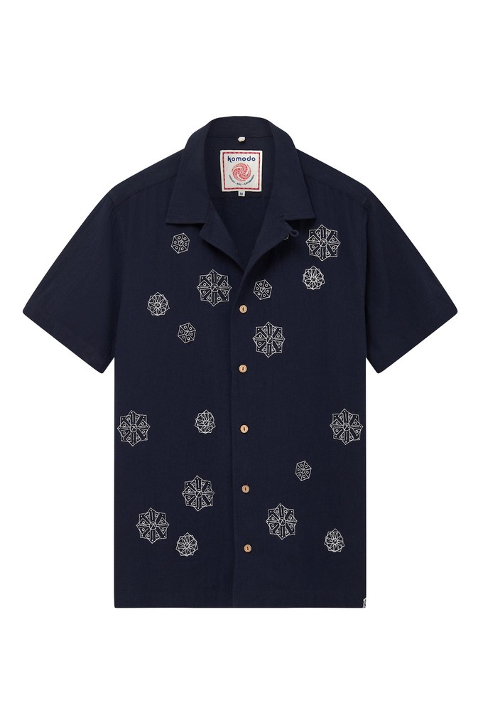 SPINDRIFT - Organic Cotton Shirt Embroidery Navy from KOMODO