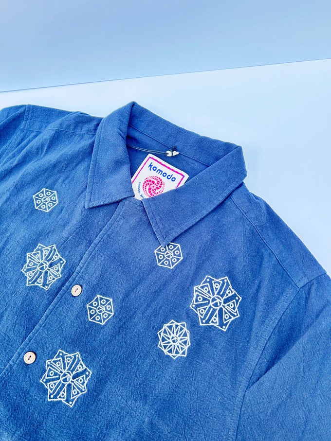 SPINDRIFT - Organic Cotton Shirt Embroidery Navy from KOMODO