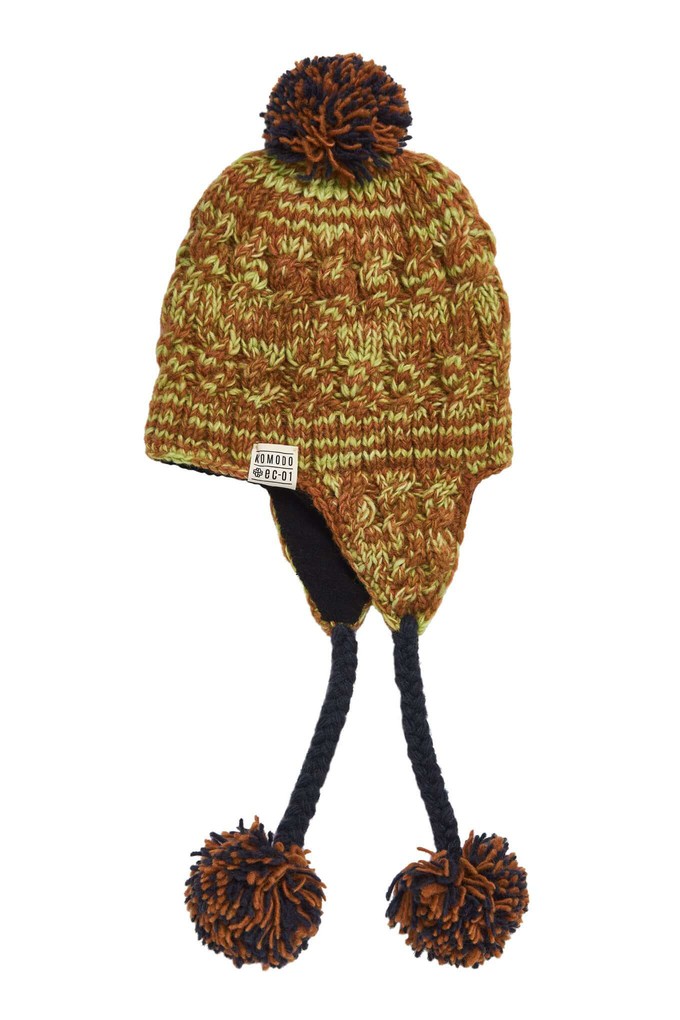 GIN - Fleece Lined Lambswool Hat Brown Space from KOMODO