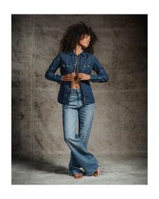 Izabella Loose Straight Old Blue via Kuyichi