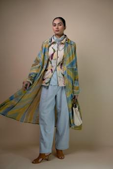 Meadows Unisex Hand Painted Trench via Lafaani