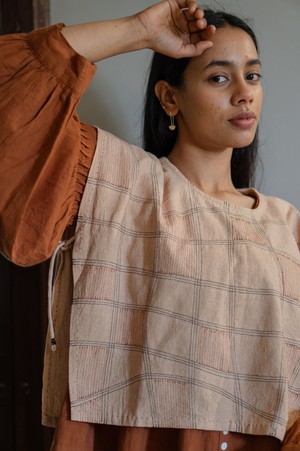 Effortless Edit Beige Bib with Stitch Lines from Lafaani