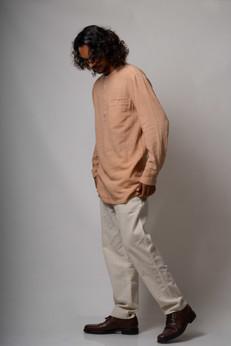 Beige Long Shirt- Sample 01- L/XL via Lafaani