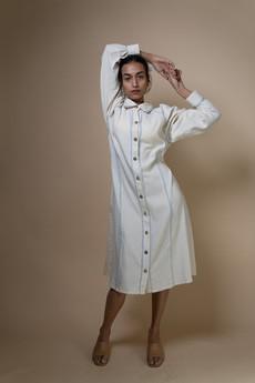 Meadows Panelled Shirt Dress via Lafaani