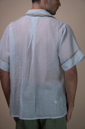 Meadows Patch Pocket Chanderi Shirt from Lafaani