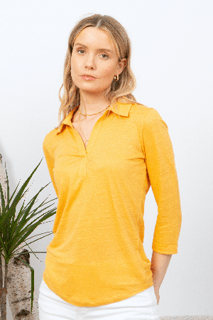 Collared Linen T-shirt from Lavender Hill Clothing