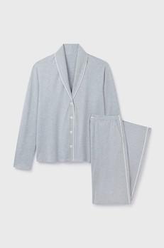 Shawl Collared Pyjama Set via Lavender Hill Clothing