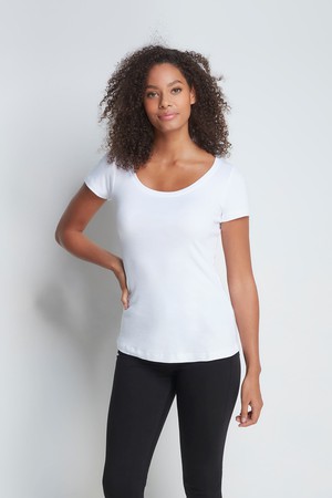 Scoop Neck Cotton Modal Blend T-shirt from Lavender Hill Clothing