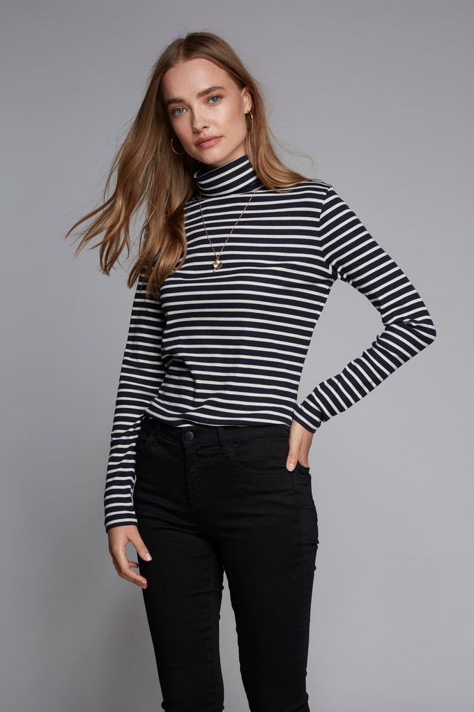 Striped Cotton Roll Neck from Lavender Hill Clothing