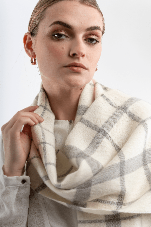 Alpaca Plaid Scarf from Lavender Hill Clothing