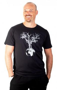 Fairwear Organic Shirt Men Black Weltenbaum via Life-Tree