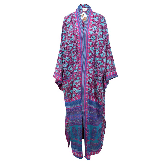 If Saris Could Talk Maxi Kimono- Indian Ocean from Loft & Daughter