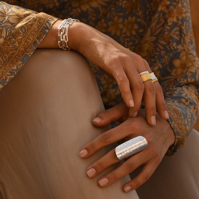 Hammered Anjuna Ring Silver Prototype -Outlet from Loft & Daughter