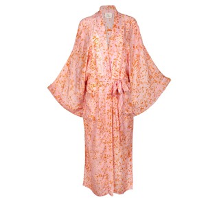 Silk Eco Print Maxi Kimono- Pink Quartz from Loft & Daughter