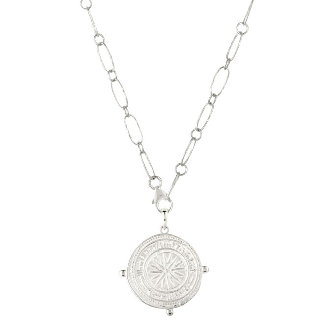 Divine Compass Link Chain Pendant Silver from Loft & Daughter