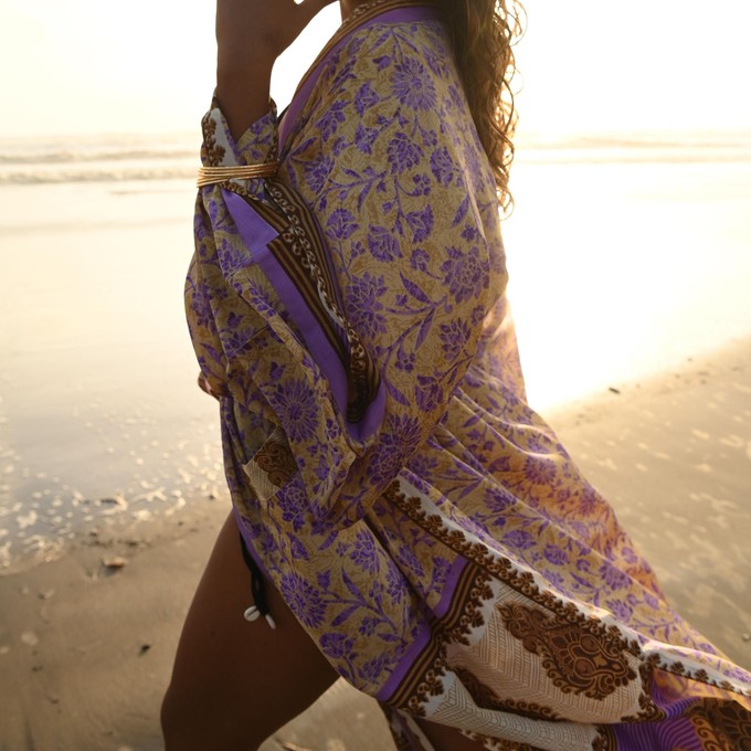 If Saris Could Talk Maxi Kimono- Regal Tulip- Sample Sale from Loft & Daughter