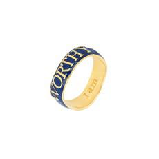 Worthy Affirmation Stacking Ring Blue via Loft & Daughter