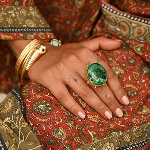 Anokhi Malachite Rings- Gold Vermeil from Loft & Daughter