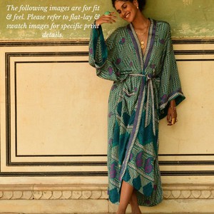 If Saris Could Talk Maxi Kimono- Dijon Floral from Loft & Daughter