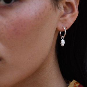 Tiny Hamsa Hoops Silver from Loft & Daughter